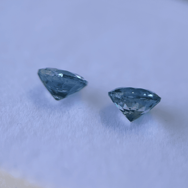 Par de aguamarinas GIA-1.10 y 1.15ct-7.04-7.11x4.16mm y 6.97-7.13x4.53mm 2