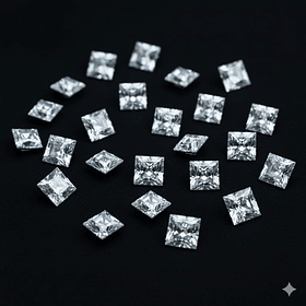 Lote de 7 Moissanitas-0.10ct-3x3mm