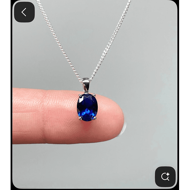 Dije solitario con cadena en oro blanco de 14k con topacio imperial