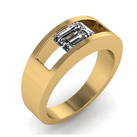 Anillo en plata ley 925 con cítrino long cushion 8x6mm. Talla 11