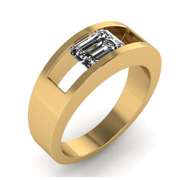 Anillo en plata ley 925 con cítrino long cushion 8x6mm. Talla 11