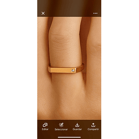 Anillo barra, en plata 925 con Diamante redondo incrustado