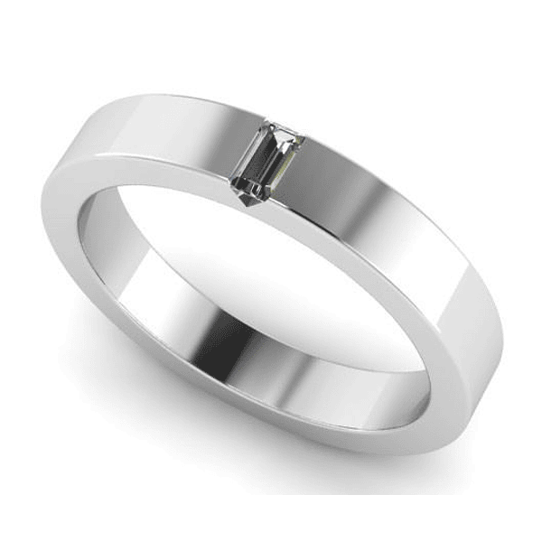 Anillo en oro blanco de 18k con 2 zafiros.