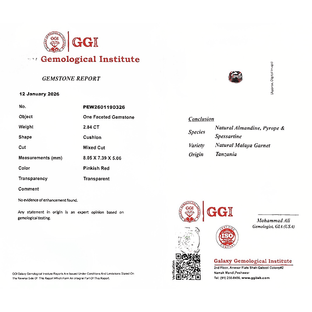 Granate rojo crimson GGI-2.84ct-8.05x7.39x5.06mm 4