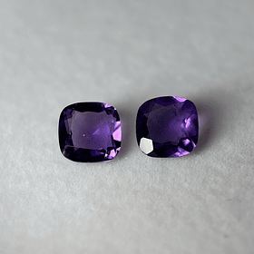 Par de Amatistas moradas-7.585ct-10.9x8.9x5.3mm