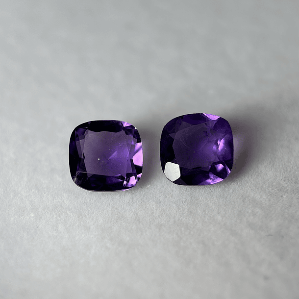 Par de Amatistas moradas-7.585ct-10.9x8.9x5.3mm 1
