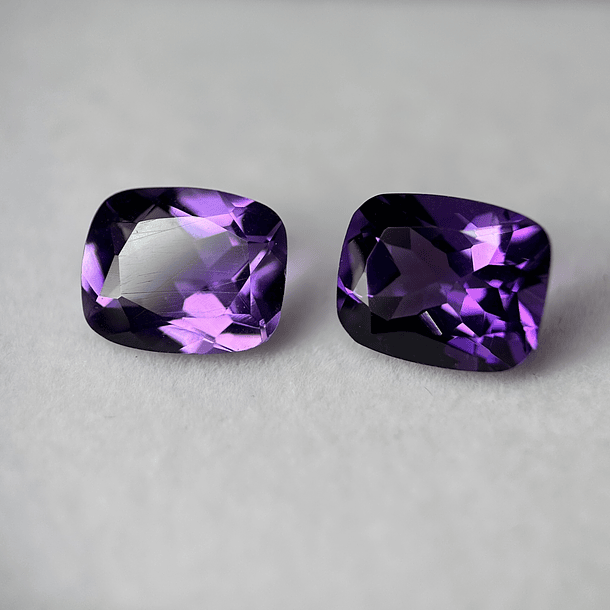 Par de Amatistas moradas-7.585ct-10.9x8.9x5.3mm 1