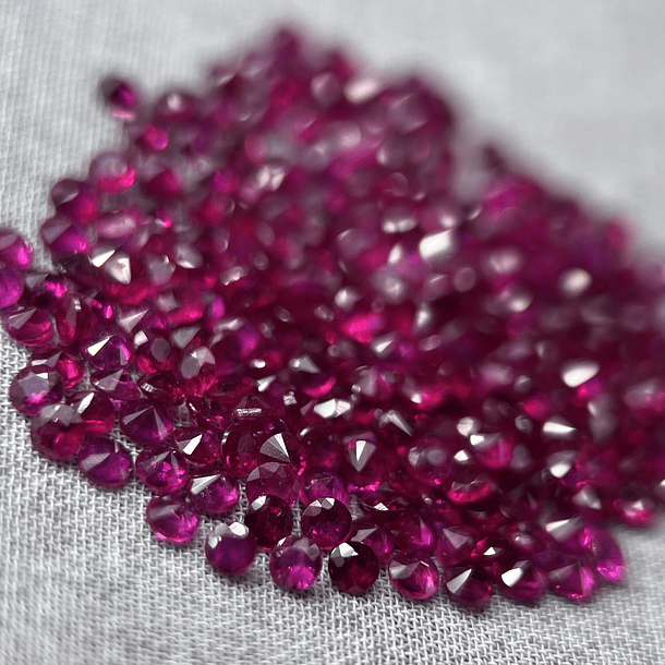 Lote de rubí redondo de 2mm