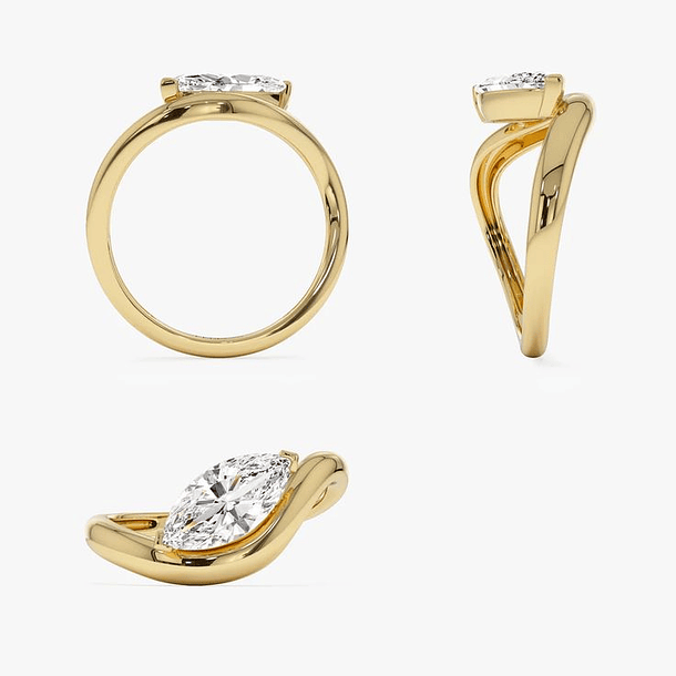Anillo en oro amarillo de 10k talla 8 con rubí oval GIA