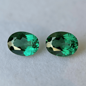 Par de topacios verdes-4.35ct-9x6.8x4.6mm