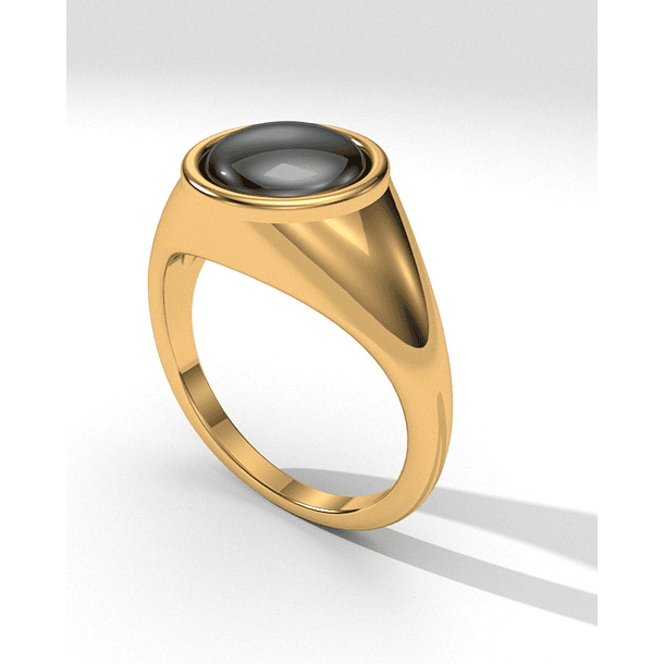 Ajuste de talla de 6 a 6.5 Anillo oro amarillo con zafiro estrella