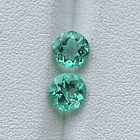 Par de esmeraldas colombianas AIG-2.04ct-6.62x6.60x4.06mm y 6.71x6.70x 2