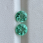 Par de esmeraldas colombianas AIG-2.04ct-6.62x6.60x4.06mm y 6.71x6.70x 1