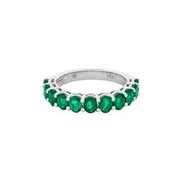 Media churumbela de esmeraldas corte asscher de 4x3.8mm en oro amarillo de 14k talla 5 1/2