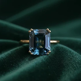 Anillo solitario en plata ley 925, con la amarista en talla 7.