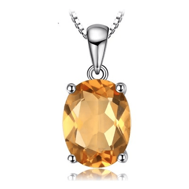 Dije en oro amarillo de 14k con citrino corte oval de 9x7.1mm