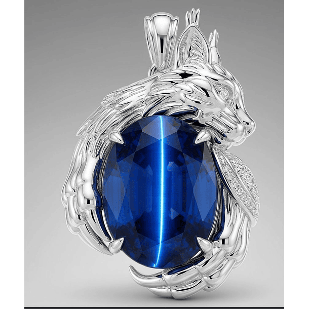 Dije en oro blanco 14k con cianita oval de 4.35ct costo aproximado 