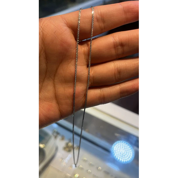 Cadena oro blanco 14k 1mm de ancho 50cm