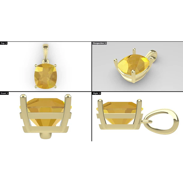 Dije solitario en oro blanco de 14k con aguamarina corte oval de 9x7mm