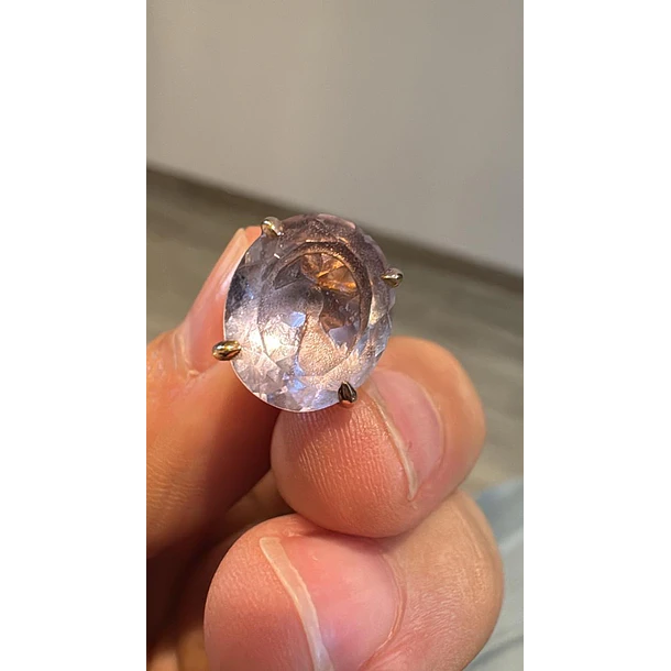 Par de broqueles en plata con Cuarzos lavanda