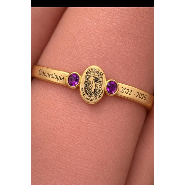  Anillo en oro amarillo en oro amarillo 10k talla 6 con amatista redonda de 3mm