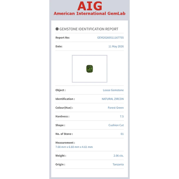 Circón AIG-2.06ct-7.68x6.60x4.61mm 3