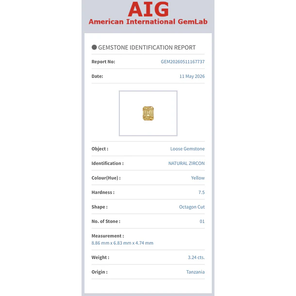 Circón AIG-3.24ct-8.86x6.83x4.74m 3