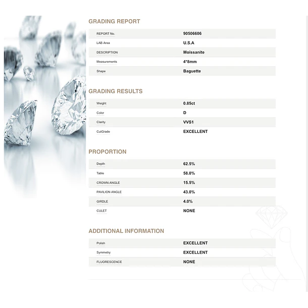 Moissanita-0.85ct8x4mm 5