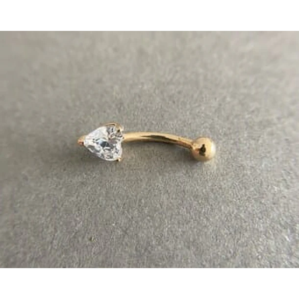 Piercing en plata ley 925 con baño de rodio y granate rojo corte pera