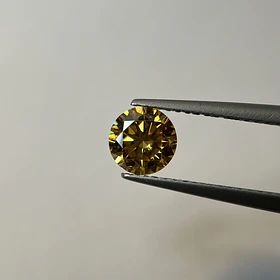 Moissanita amarilla naranja GRA-0.80ct-6mm