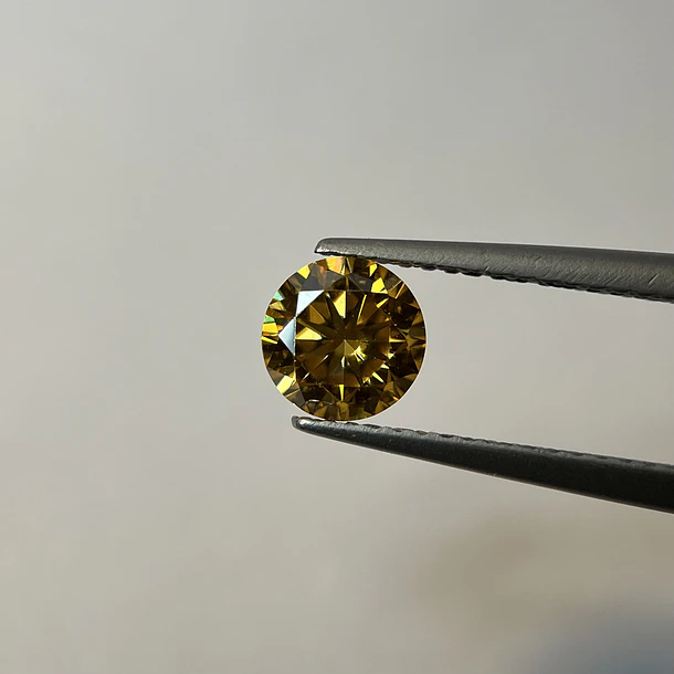 Moissanita amarilla naranja GRA-0.80ct-6mm 1