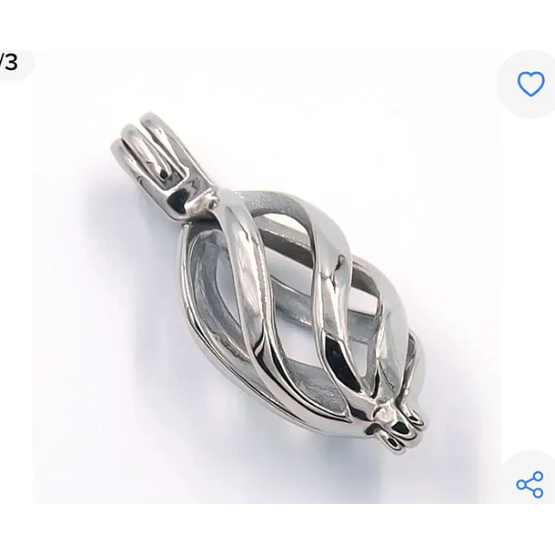 Jaula dije en plata ley 925 con baño de rodio.