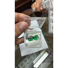Par de esmeraldas colombianas trapiche-10.12ct-13x11.3mm