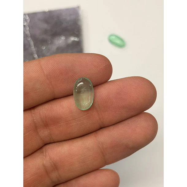 Esmeraldas colombiana ojo de gato-3.88ct-13.5x8.4mm 1