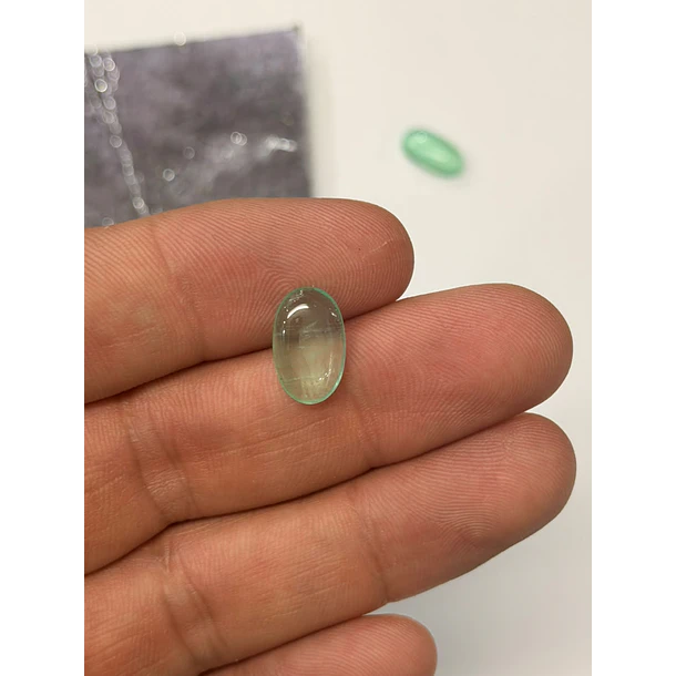 Esmeraldas colombiana ojo de gato-3.88ct-13.5x8.4mm 2