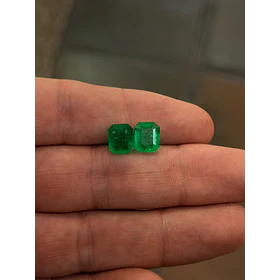 Par de esmeraldas colombianas-4.65ct-9.1x7.1mm