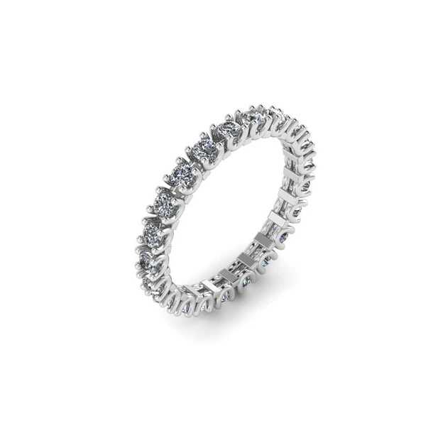 Anillo churumbella infinito en oro blanco de 18k con diamantes redondos naturales de 2mm en talla 6.5 