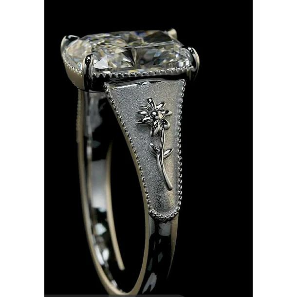 Anillo oro rosa 14k talla 10 con Diamante de Laboratorio Rosa Oval IGI 