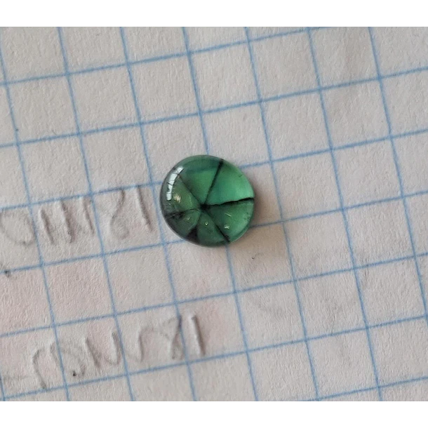 Esmeralda Trapiche oval cabujon 1.39ct 8.15x7.45x2.93mm
