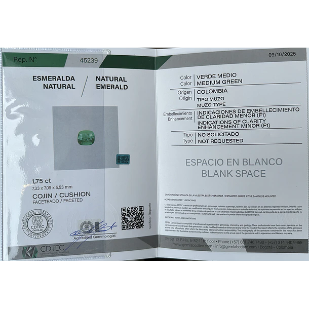 Esmeralda colombiana CDTEC-1.75ct-7.33x7.09x5.53mm 4