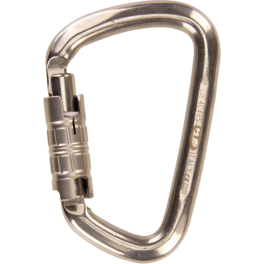 Mosquetón Acero Tipo D 3 Tiempos 35kN LARGE TG S-STEEL – CLIMBING TECHNOLOGY