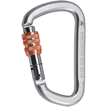 Mosquetón Acero Tipo D Rosca 40kN D KL-S – Rock Empire