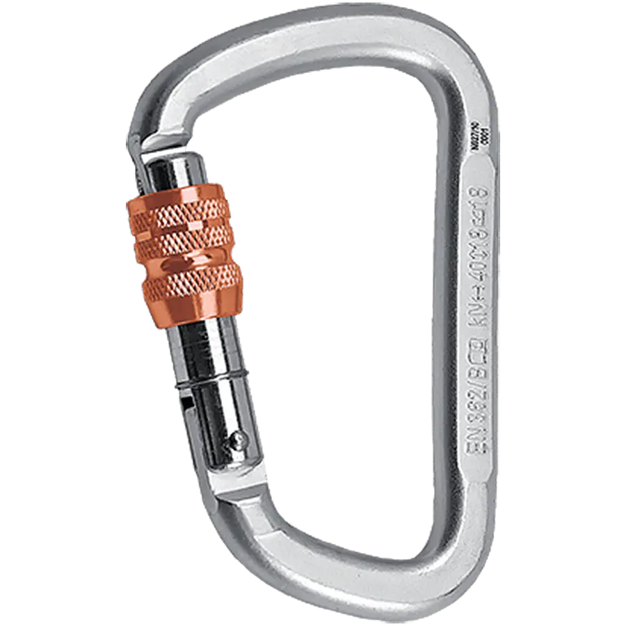 Mosquetón Acero Tipo D Rosca 40kN D KL-S – Rock Empire
