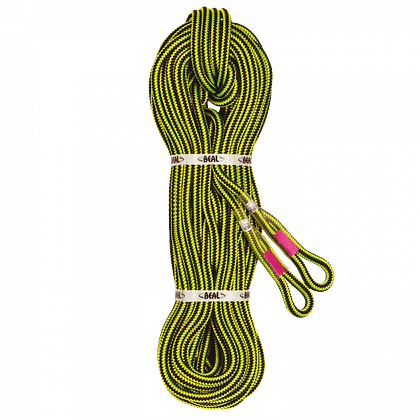 Cuerda Semi Estática de Arborismo GINKGO 12 mm x 60 Mt + 2 Terminación cosida negro/amarillo – BEAL