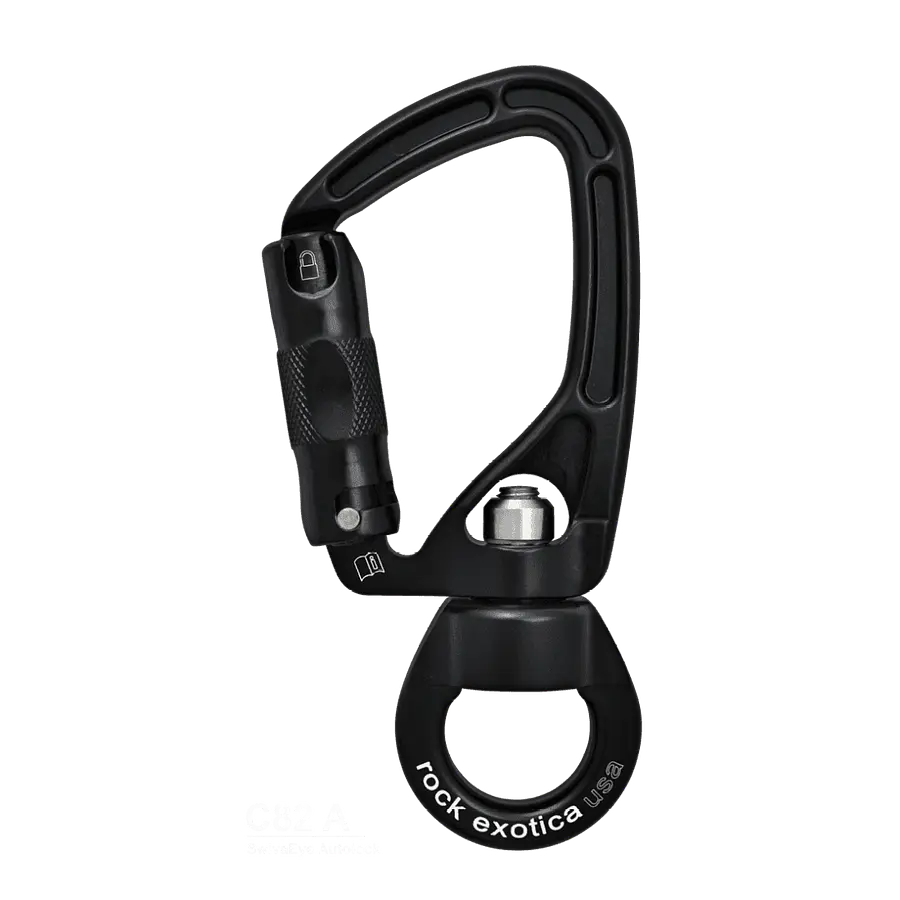 Mosquetón con Destorcedor SWIVALEYE Auto-lock 30kN – ROCK EXOTICA