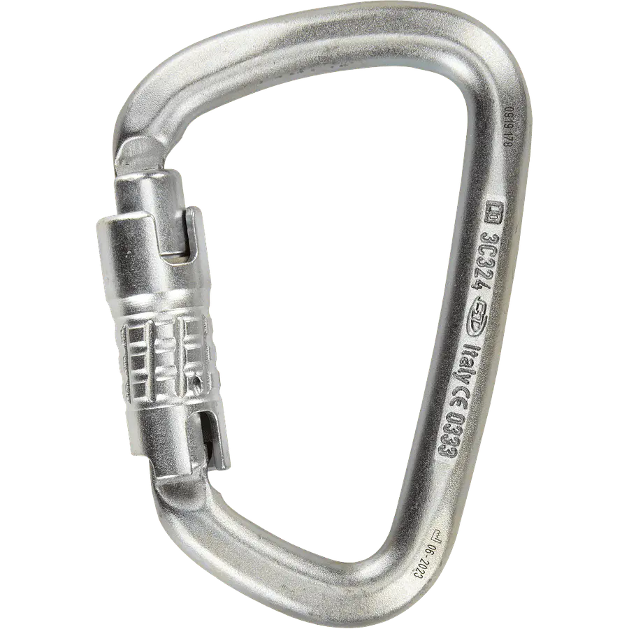 Mosquetón Acero Tipo D 3 Tiempos 50kN LARGE STEEL TG ANSI – Climbing Technology