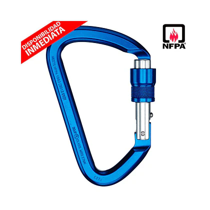 Mosquetón Aluminio Tipo D Rosca 28kN Kinetic NFPA Blue – SMC