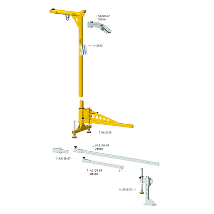 Sistema portátil IN-8007-02 brazo, base T y adaptador remolque (IN-2363 + IN-2126 + A2126-21) – XTIRPA