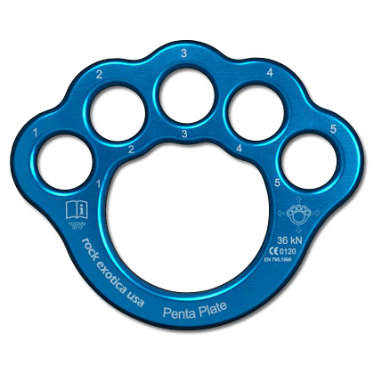 Multiplicador de anclajes Penta Plate (NFPA) 36kN – Rock Exotica