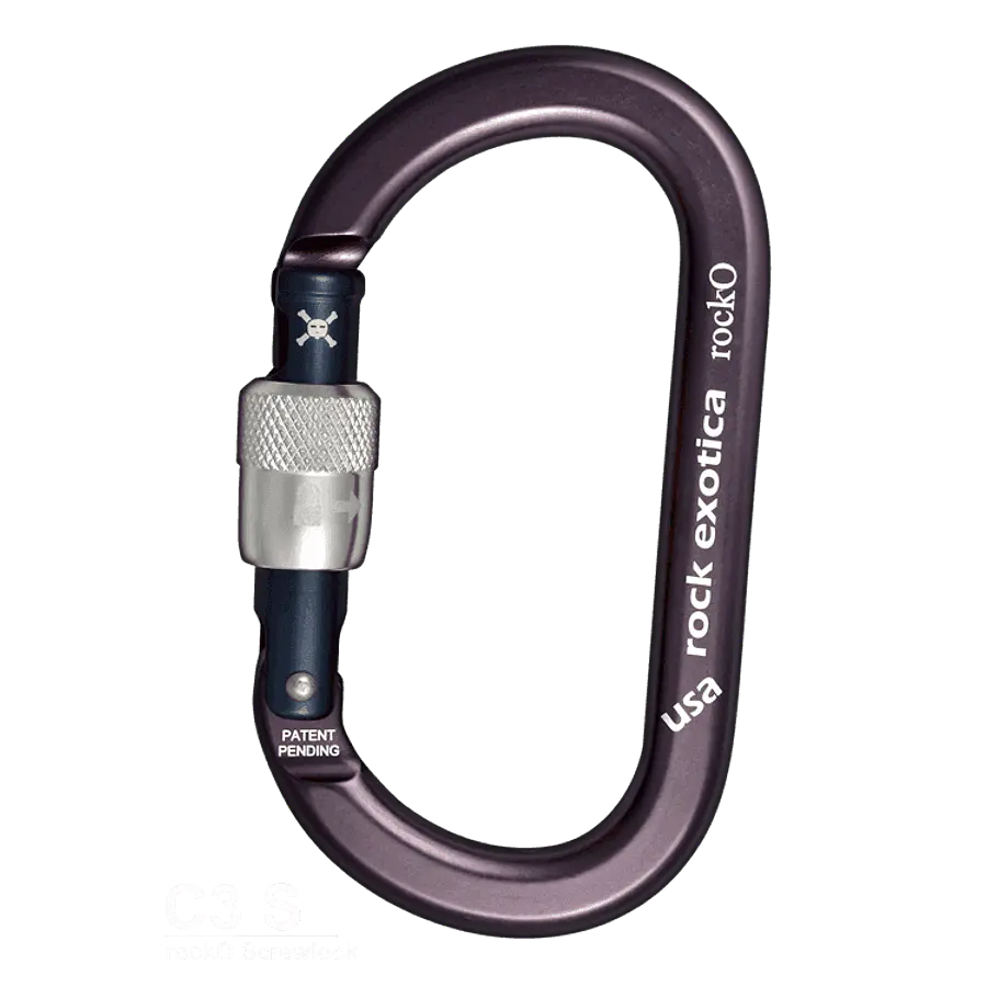 Mosquetón Aluminio Oval Rosca 24kN RockO Screw-Lock (C3-S) – Rock Exotica